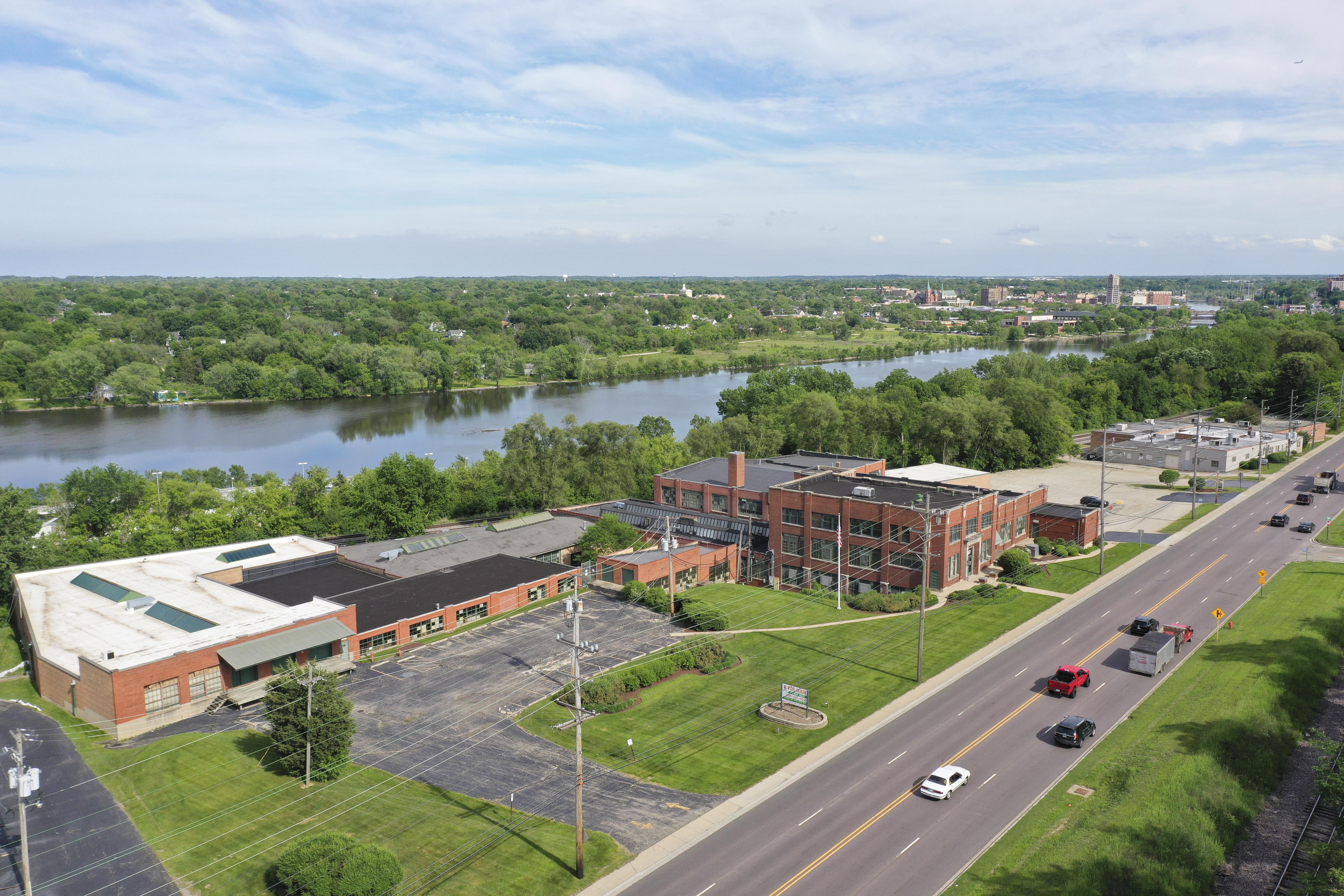 Aerial View of 667 N. State Street, Elgin, Illinois